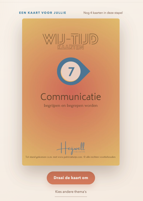 Digitale Game Wij-Tijd Relatiekaarten